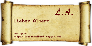 Lieber Albert névjegykártya